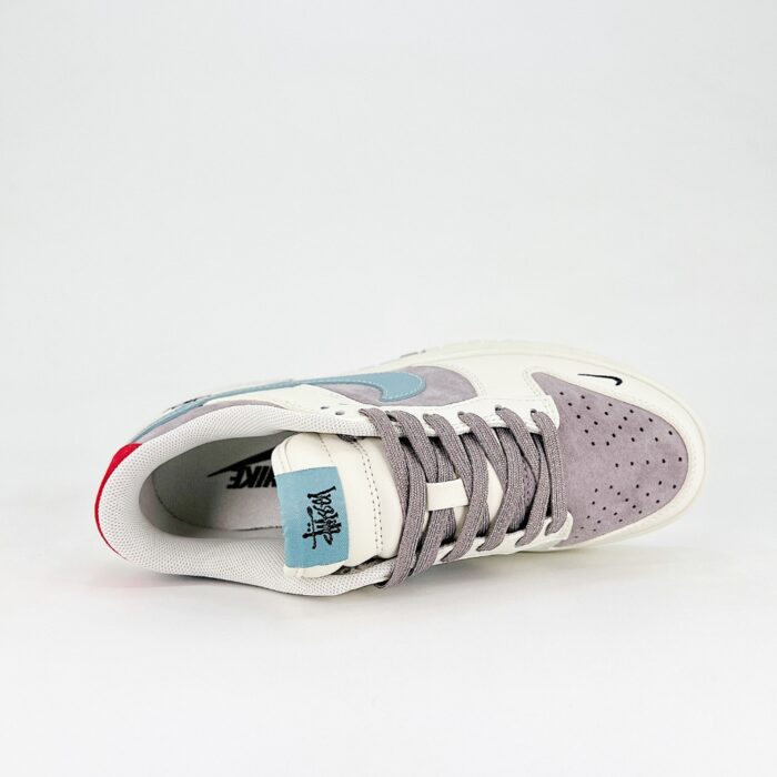 NIKE SB DUNK LOW X STUSSY WHITE BLUE GREY HOOK STAR CY5979 108 - Image 4