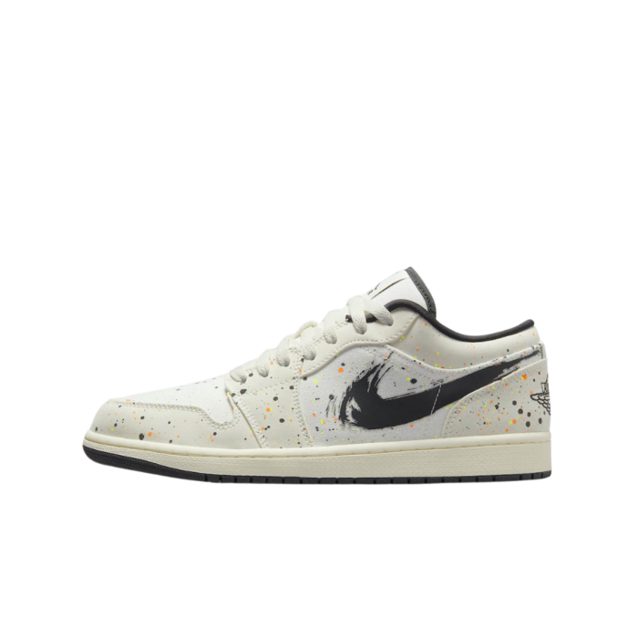 NIKE AIR JORDAN 1 LOW BRUSHSTROKE NATURAL BLACK BEIGE MULTI DM3528 100 - Image 3