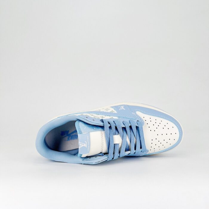 NIKE AIR JORDAN 1 LOW X TRAVIS SCOTT X LOUIS VUITTON BLUE WHITE - Image 4