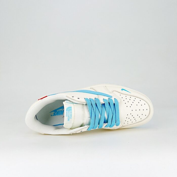 NIKE AIR JORDAN 1 LOW X TRAVIS SCOTT X SUPREME X THE NORTH FACE OFF WHITE LIGHT BLUE - Image 4