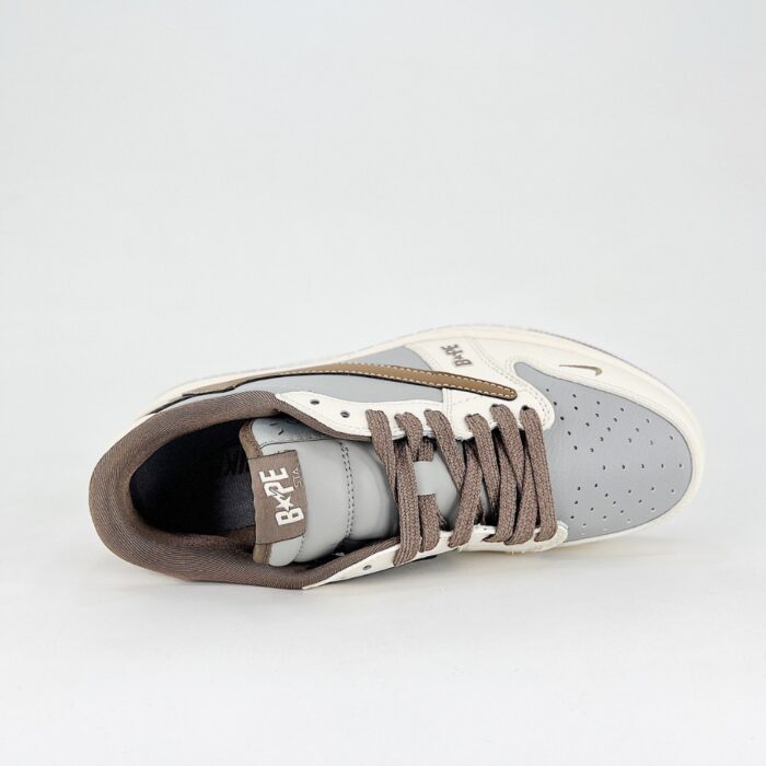 NIKE AIR JORDAN 1 LOW X TRAVIS SCOTT X FRAGMENT DESIGN OG SP BAPE WHITE GREY BROWN - Image 4