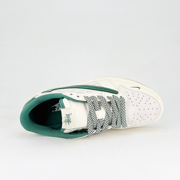 NIKE AIR JORDAN 1 LOW X TRAVIS SCOTT X STUSSY OFF WHITE GREEN YQ2088 669 - Image 4