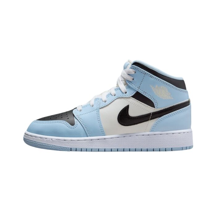 NIKE AIR JORDAN 1 MID GS ICE BLUE BLACK SAIL WHITE 555112 401 - Image 2