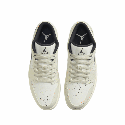 NIKE AIR JORDAN 1 LOW BRUSHSTROKE NATURAL BLACK BEIGE MULTI DM3528 100 - Image 4