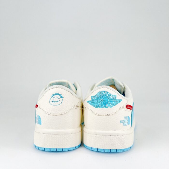 NIKE AIR JORDAN 1 LOW X TRAVIS SCOTT X SUPREME X THE NORTH FACE OFF WHITE LIGHT BLUE - Image 5