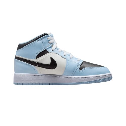 NIKE AIR JORDAN 1 MID GS ICE BLUE BLACK SAIL WHITE 555112 401 - Image 3