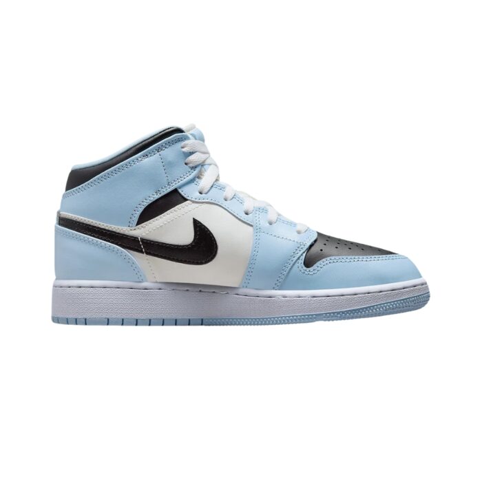 NIKE AIR JORDAN 1 MID GS ICE BLUE BLACK SAIL WHITE 555112 401 - Image 3