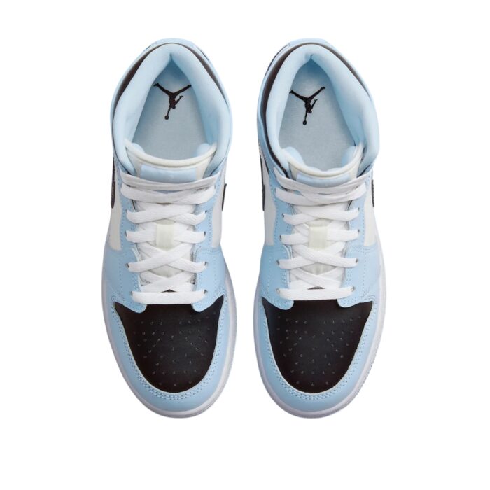 NIKE AIR JORDAN 1 MID GS ICE BLUE BLACK SAIL WHITE 555112 401 - Image 6