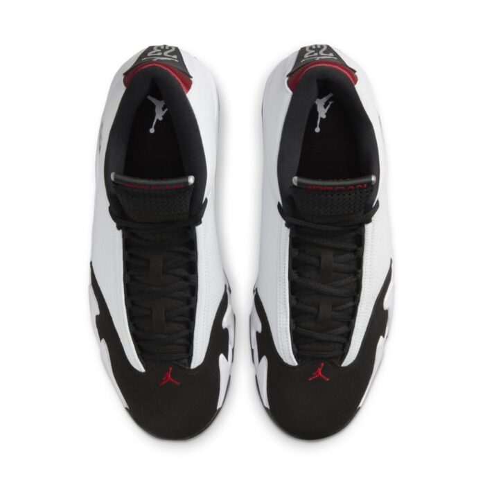NIKE AIR JORDAN 14 OG BLACK TOE WHITE BLACK VARSITY RED METALLIC SILVER 487471 160 - Image 3