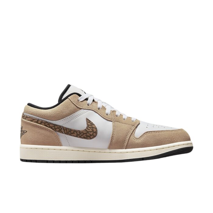 NIKE AIR JORDAN 1 LOW BROWN ELEPHANT HEMP METALLIC GOLD WHITE LIGHT BRITISH TAN BLACK DZ4130 201 - Image 2