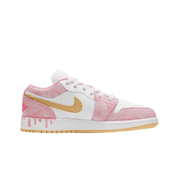 NIKE AIR JORDAN 1 LOW PAINT DRIP ARCTIC PUNCH WHITE HYPER PINK PALE VANILLA CW7104 601 - Image 2