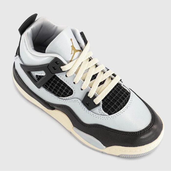 NIKE AIR JORDAN 4 PURE PLATINUM METALLIC GOLD SAIL BLACK FZ8585 070 - Image 3