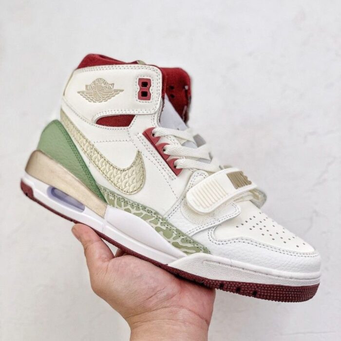 NIKE AIR JORDAN LEGACY 312 GS YEAR OF THE DRAGON WHITE BURGUNDY OLIVE GREEN FZ5047 120 - Image 4