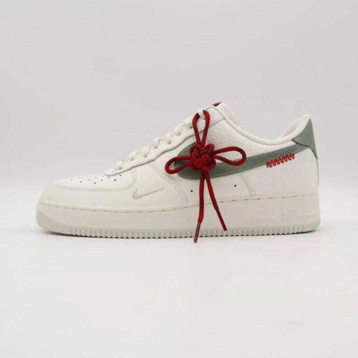 NIKE AIR FORCE 1 LOW YEAR OF THE SNAKE SAIL LIGHT BONE UNIVERSITY RED JADE HORIZON HV5979 130 - Image 3
