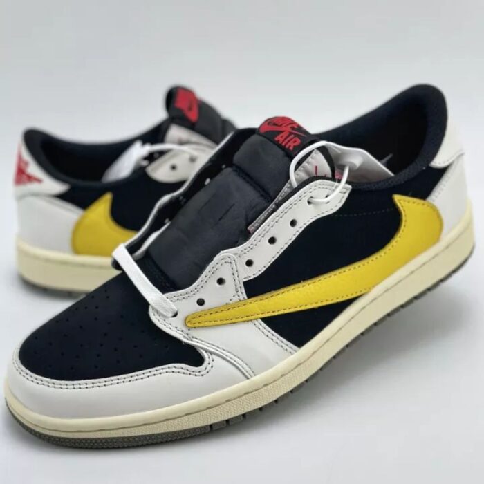 NIKE AIR JORDAN 1 LOW X TRAVIS SCOTT BLACK AND YELLOW DM7866 982 - Image 3