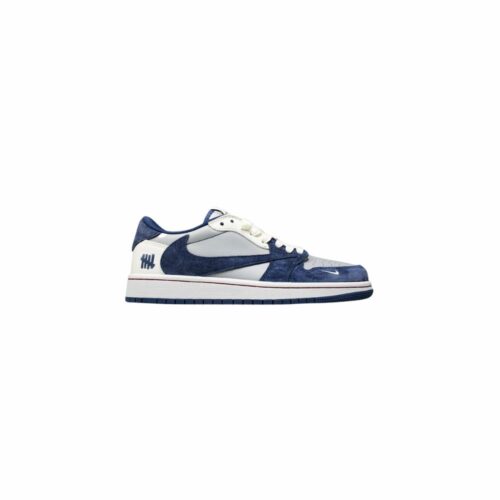 NIKE AIR JORDAN 1 LOW X TRAVIS SCOTT X UNDEFEATED NAVY GREY - Image 3