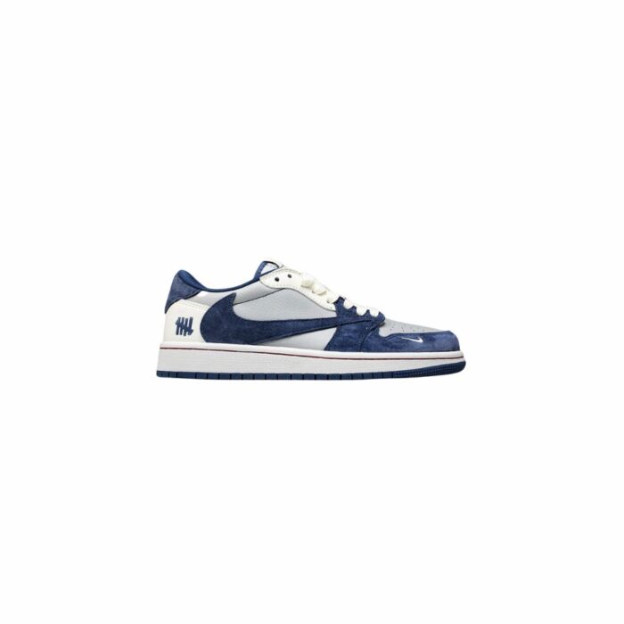 NIKE AIR JORDAN 1 LOW X TRAVIS SCOTT X UNDEFEATED NAVY GREY - Image 3