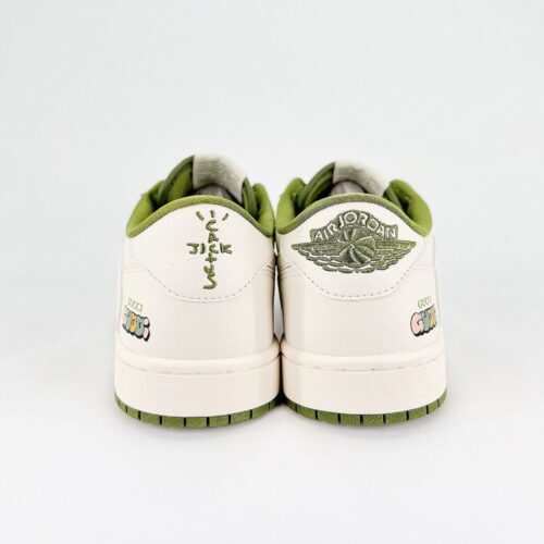 NIKE AIR JORDAN 1 LOW X TRAVIS SCOTT X GUCCI WHITE OLIVE - Image 8