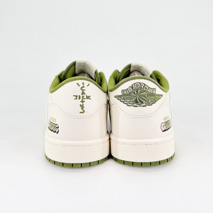 NIKE AIR JORDAN 1 LOW X TRAVIS SCOTT X GUCCI WHITE OLIVE - Image 8
