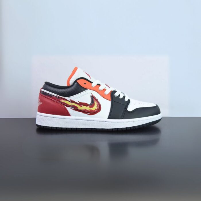 NIKE AIR JORDAN 1 LOW FLAMING SWOOSH FJ7222 101 - Image 3