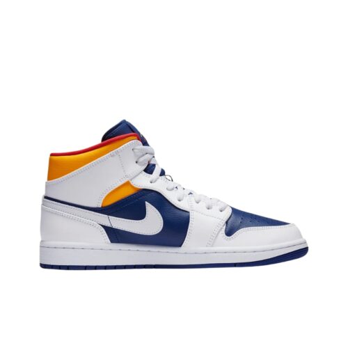 NIKE AIR JORDAN 1 MID WHITE DEEP ROYAL BLUE 554724 131 - Image 2