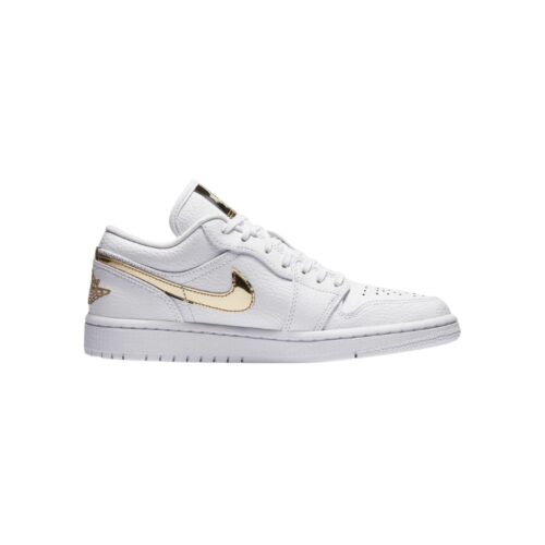 NIKE AIR JORDAN 1 LOW WHITE METALLIC GOLD CZ4776 100 - Image 3