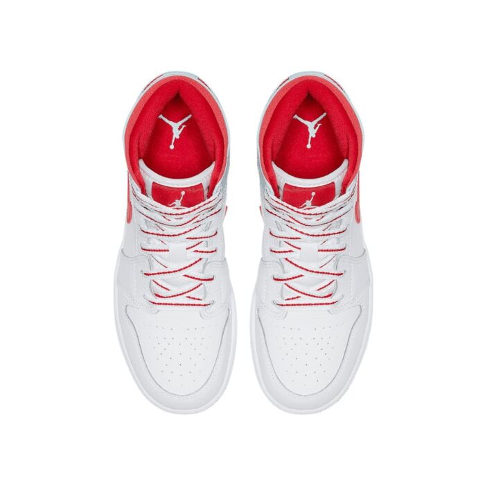 NIKE AIR JORDAN 1 MID WHITE TOPAZ MIST GS 555112 104 - Image 3