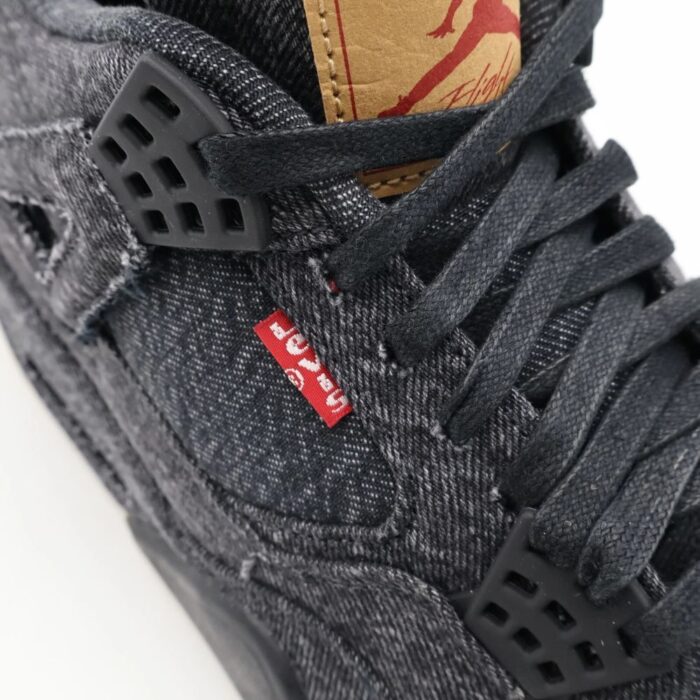 NIKE AIR JORDAN 4 RETRO LEVI’S BLACK LEVI’S TAG AO2571 001 - Image 3