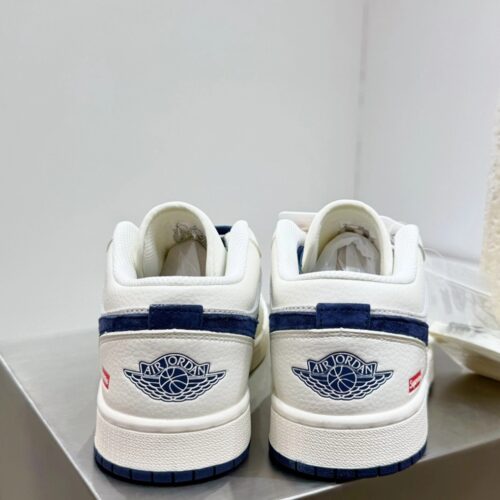 NIKE AIR JORDAN 1 LOW X SUPEREME WHITE BLUE - Image 3