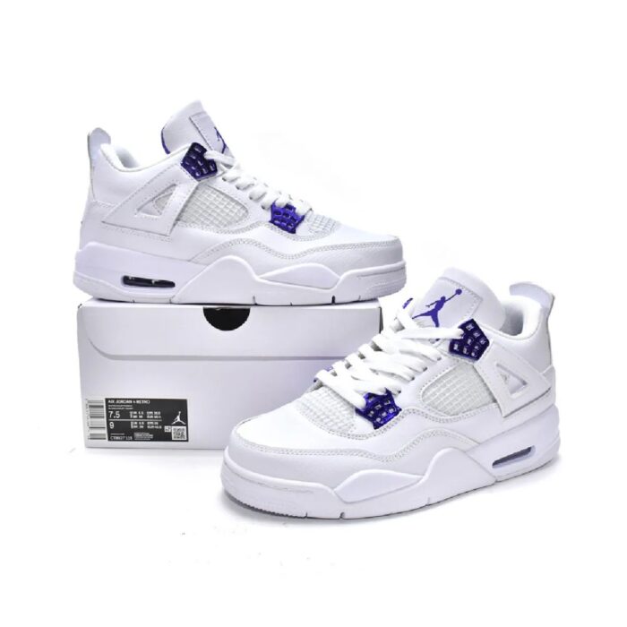 NIKE AIR JORDAN 4 RETRO METALLIC PURPLE GS 408452 115 - Image 2