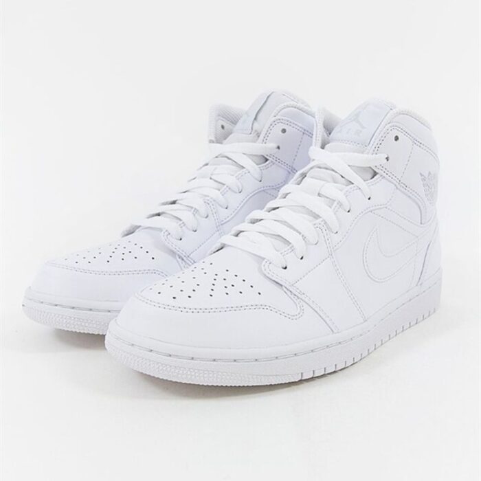 NIKE AIR JORDAN 1 MID WHITE PURE PLATINUM 554724 104 - Image 4