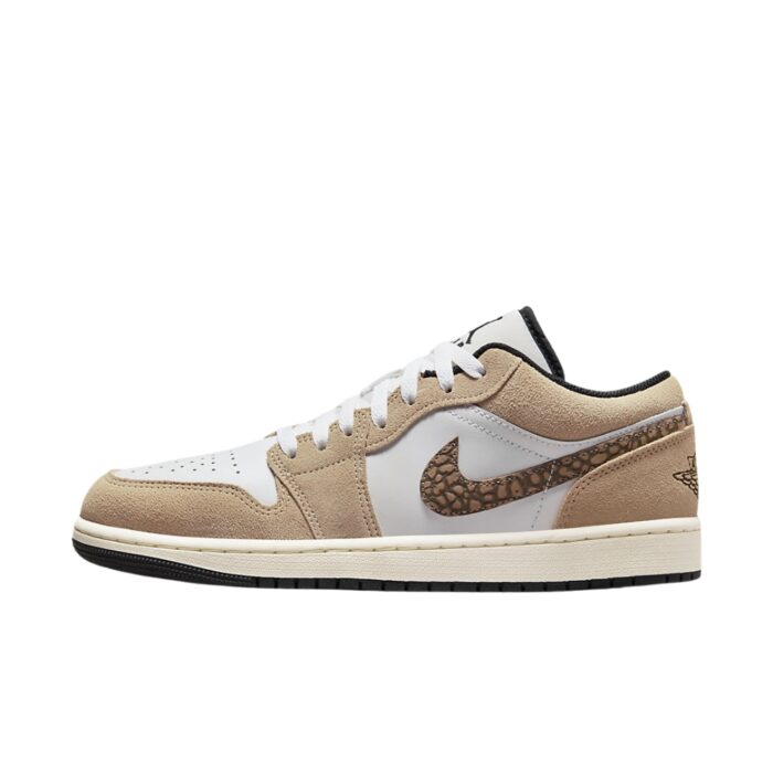 NIKE AIR JORDAN 1 LOW BROWN ELEPHANT HEMP METALLIC GOLD WHITE LIGHT BRITISH TAN BLACK DZ4130 201 - Image 3