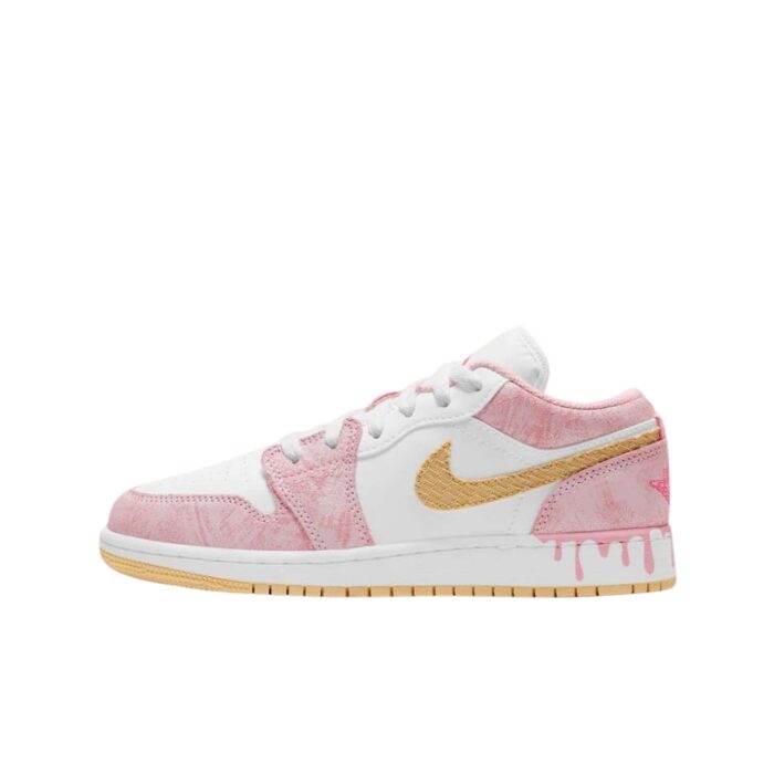 NIKE AIR JORDAN 1 LOW PAINT DRIP ARCTIC PUNCH WHITE HYPER PINK PALE VANILLA CW7104 601 - Image 3