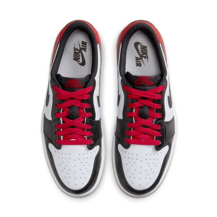 NIKE AIR JORDAN 1 LOW OG BLACK WHITE VARSITY RED CZ0790 106 - Image 4