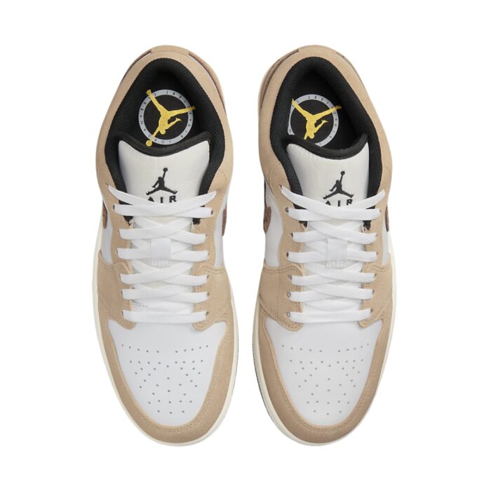 NIKE AIR JORDAN 1 LOW BROWN ELEPHANT HEMP METALLIC GOLD WHITE LIGHT BRITISH TAN BLACK DZ4130 201 - Image 4