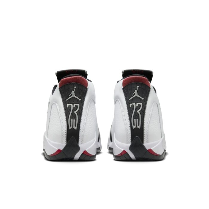 NIKE AIR JORDAN 14 OG BLACK TOE WHITE BLACK VARSITY RED METALLIC SILVER 487471 160 - Image 5