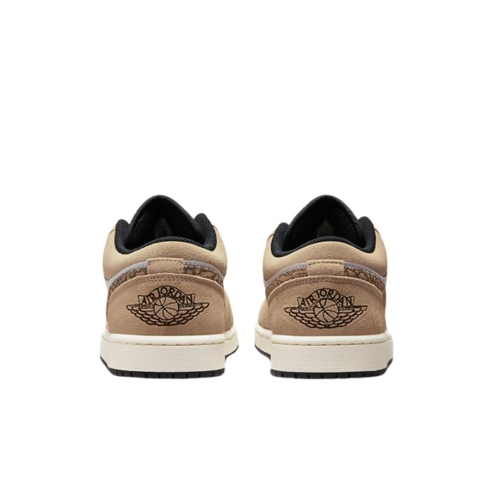 NIKE AIR JORDAN 1 LOW BROWN ELEPHANT HEMP METALLIC GOLD WHITE LIGHT BRITISH TAN BLACK DZ4130 201 - Image 5