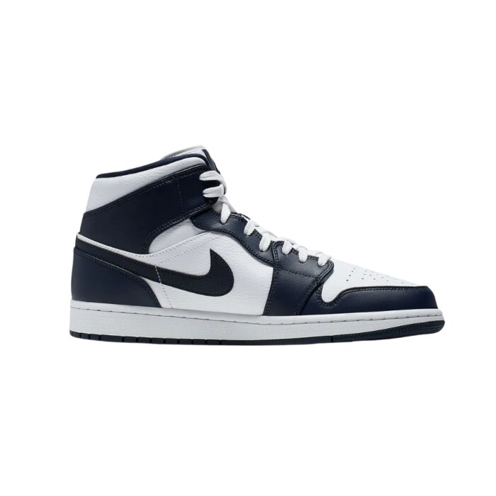 NIKE AIR JORDAN 1 MID WHITE METALLIC GOLD OBSIDIAN 554724 174 - Image 3