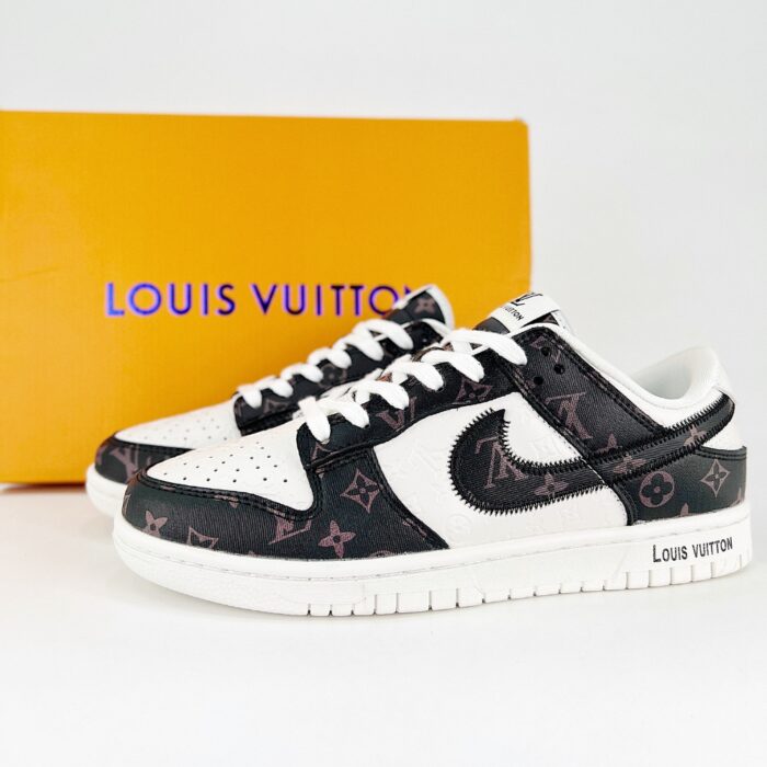 NIKE SB DUNK LOW X LOUIS VUITTON WHITE BLACK PRINT DQ1098 361 - Image 2