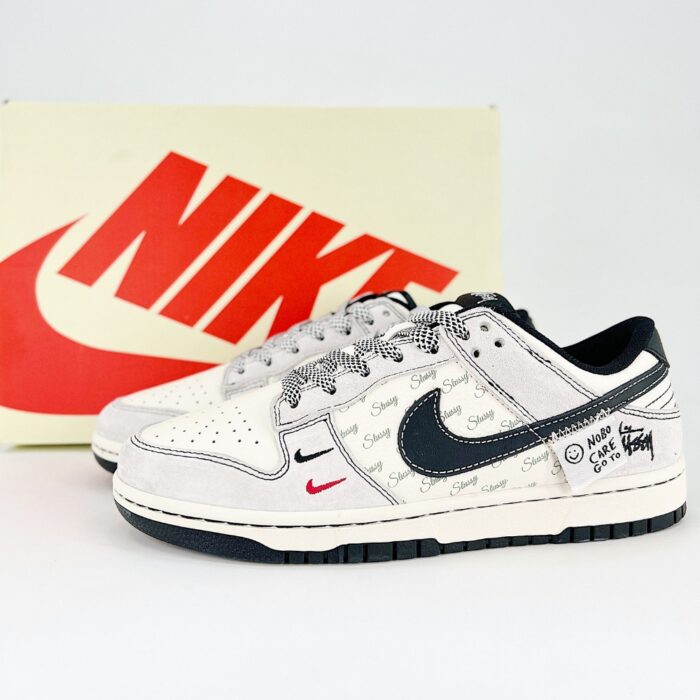 NIKE SB DUNK LOW X STUSSY JOINT WHITE LIGHT GRAY PATCH YX5066 220 - Image 2