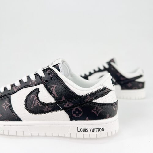 Nike SB Dunk Low X Louis Vuitton White Black Print - Image 3