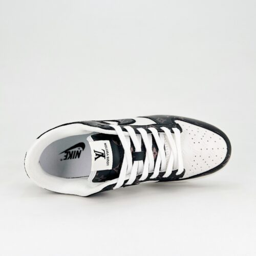 Nike SB Dunk Low X Louis Vuitton White Black Print - Image 4