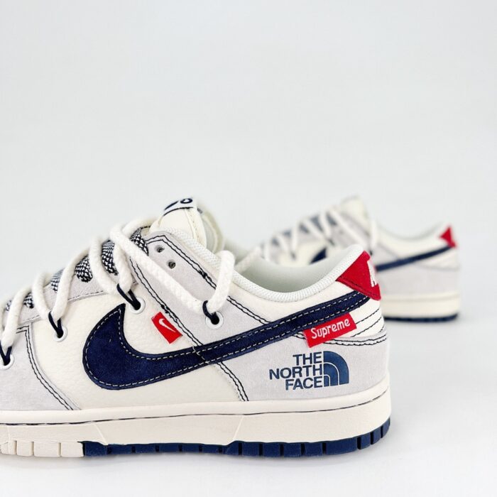 NIKE SB DUNK LOW X THE NORTH FACE X SUPREME X CDG STRAP BEIGE NAVY BLUE SWOOSHES YX5066 232 - Image 3