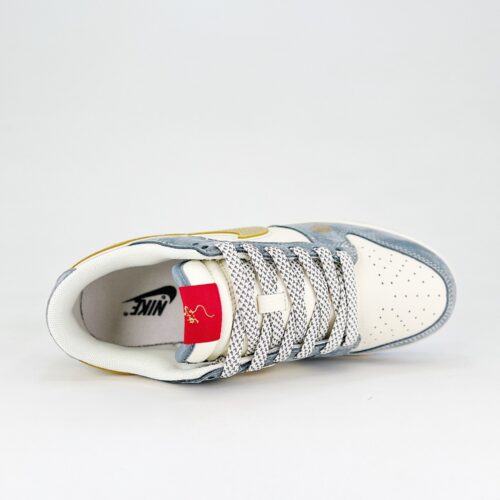 Nike SB Dunk Low Snake Year Limited Edition White Blue Gole Stars - Image 4