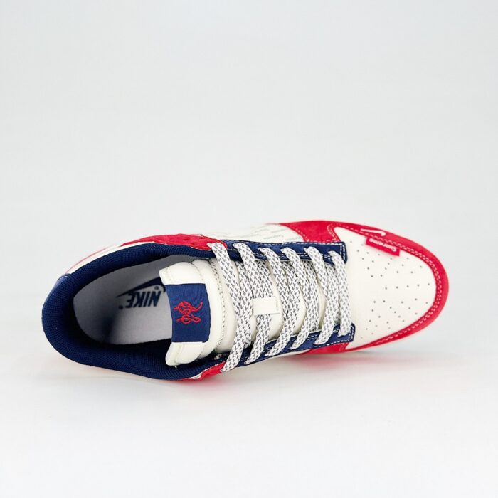 NIKE SB DUNK LOW X SUPREME SNAKE YEAR LIMITED WHITE RED SMALL HOOK STARS FC1688 209 - Image 4