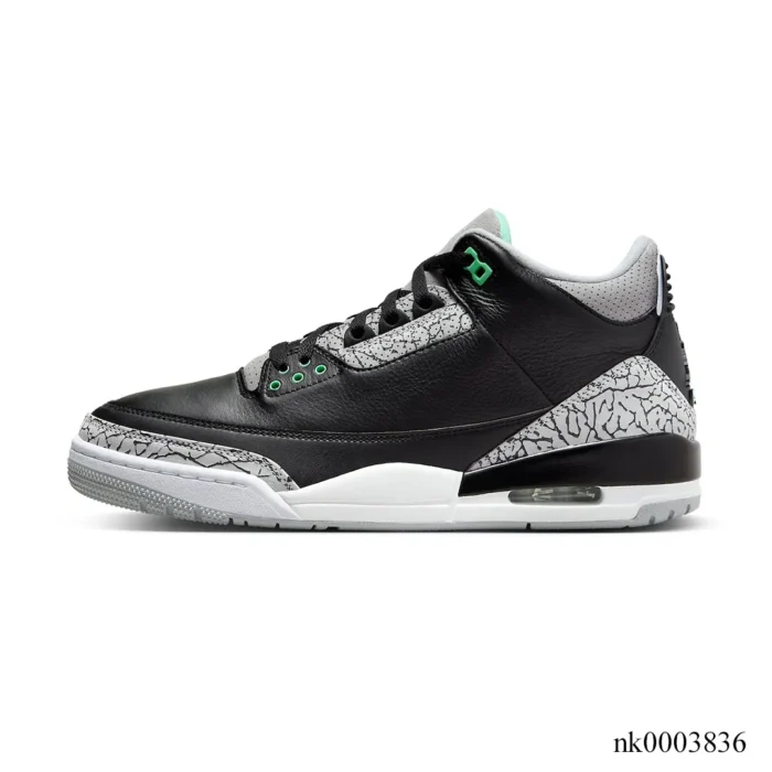 NIKE AIR JORDAN 3 GREEN GLOW BLACK WOLF GREY WHITE CT8532 031 - Image 2