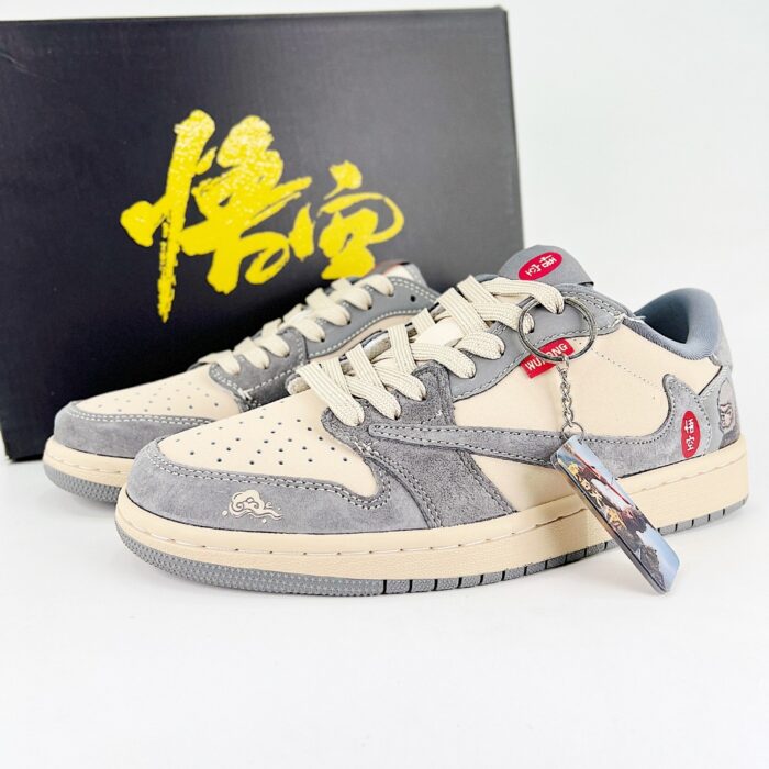 NIKE AIR JORDAN 1 LOW X TRAVIS SCOTT OG SP MYTH WUKONG GREY CREAM CH6336 013 - Image 2
