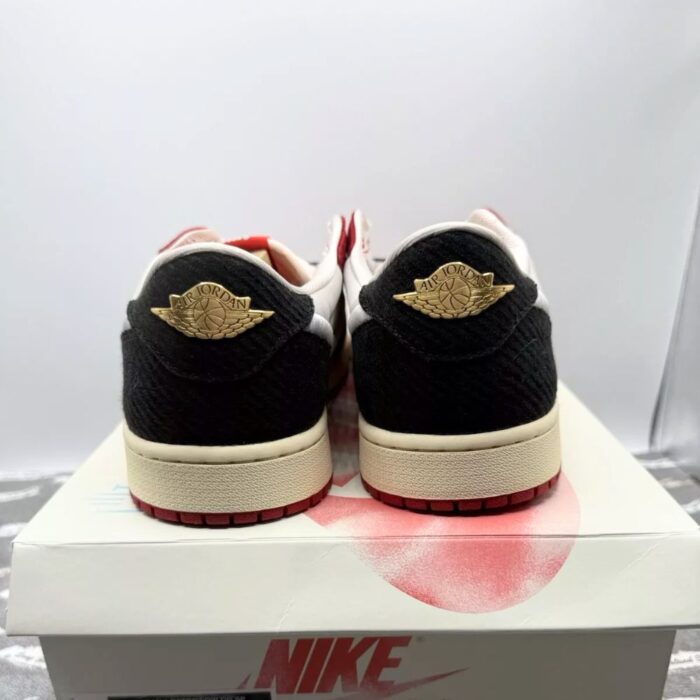 NIKE AIR JORDAN 1 LOW OG HOME X TROPHY ROOM SAIL VARSITY RED BLACK METALLIC GOLD HV6157 100 - Image 5