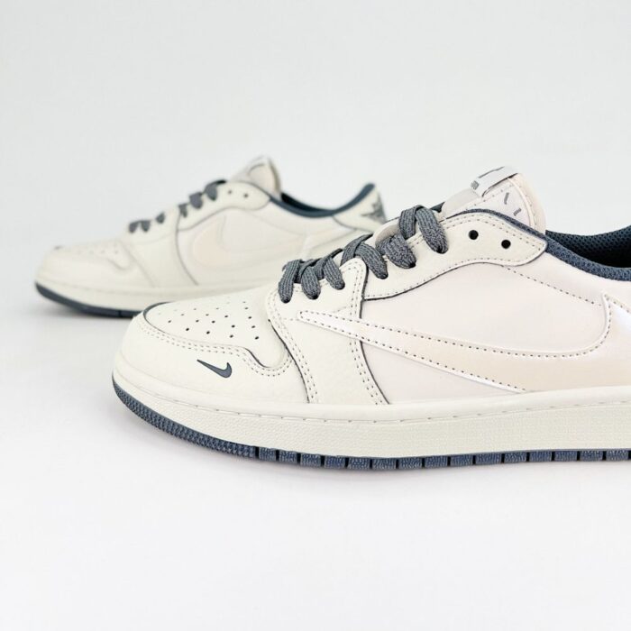 NIKE AIR JORDAN 1 LOW X TRAVIS SCOTT X UNDEFEATED WHITE GREY - Image 3