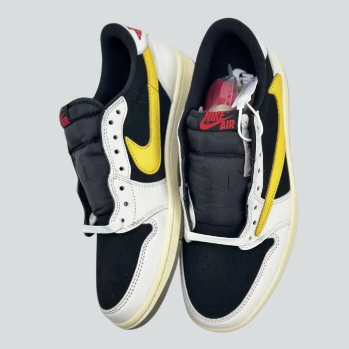 NIKE AIR JORDAN 1 LOW X TRAVIS SCOTT BLACK AND YELLOW DM7866 982 - Image 4